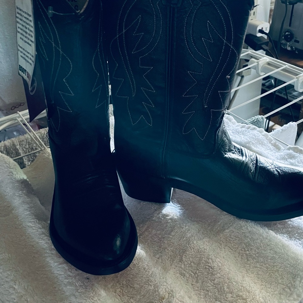 Old West Black Heeled Boots